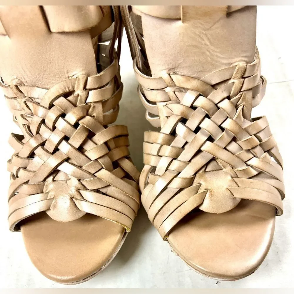 Naughty Monkey Dually Noted Leather Wedge Sandals